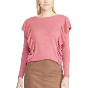 Chaps Purple Heather Ruffle Knit Sweater size XXL